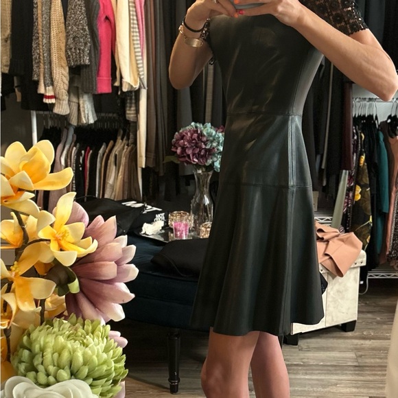 STUNNING , ZARA , black faux leather short dress size S - Picture 7 of 13